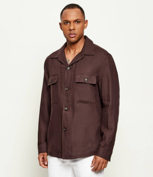 BOSS BLACK Lniana koszula C-Carper-﻿OS-262F | Relaxed fit