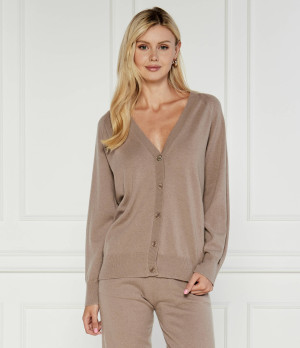 MM Wełniany kardigan Turtledove | Relaxed fit | z dodatkiem kaszmiru