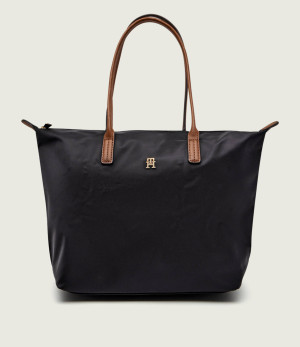 Tommy Hilfiger Shopperka POPETTE | z dodatkiem skóry
