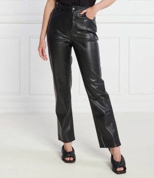 Tommy Jeans Spodnie TJW JULIE PLEATHER | Straight fit | high rise