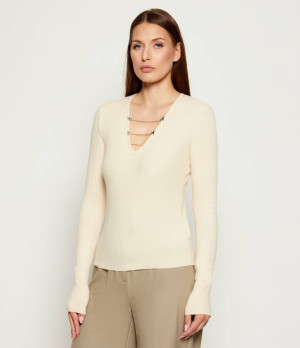 Patrizia Pepe Sweter | Slim Fit | z dodatkiem wełny