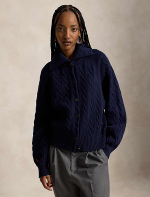 POLO RALPH LAUREN Wełniany kardigan | Relaxed fit | z dodatkiem kaszmiru