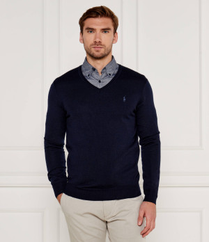 POLO RALPH LAUREN Wełniany sweter | Slim Fit