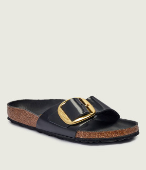 Birkenstock Skórzane klapki Madrid BB NL High Shine | narrow fit