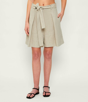 BOSS BLACK Lniane bermudy + pasek Tojuna | Relaxed fit