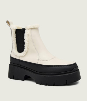 HUGO Skórzane sztyblety Kris_ChBootie_FRLT | shearling