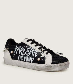 Karl Lagerfeld Skórzane sneakersy Skool Karl State of Mind | zamsz