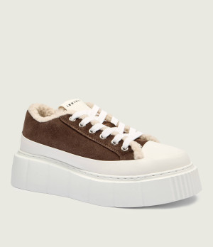 INUIKII Skórzane sneakersy Matilda Curly | shearling