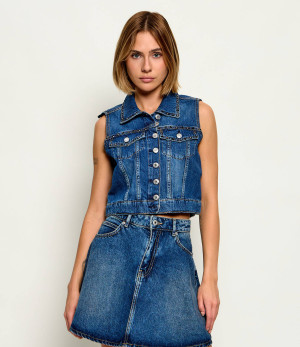 GUESS Jeansowa kamizelka Jill | Cropped Fit