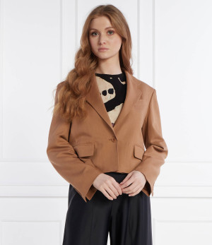 Weekend MaxMara Żakiet | Cropped Fit | z dodatkiem lnu