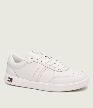 Tommy Jeans Skórzane sneakersy Flag Court