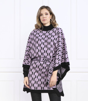 Karl Lagerfeld Ponczo | Relaxed fit | z dodatkiem wełny