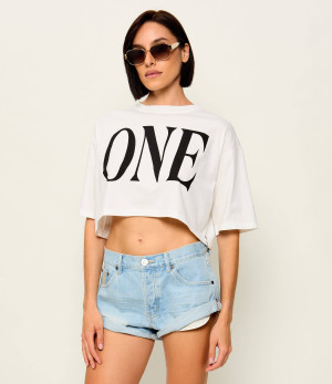 One Teaspoon T-shirt One Logo Boxy Crop | Cropped Fit