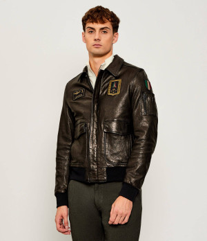 Aeronautica Militare Skórzana kurtka | Regular Fit