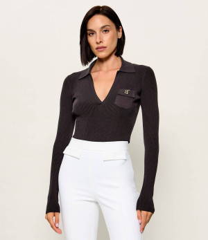 Elisabetta Franchi Body | Slim Fit | z dodatkiem jedwabiu