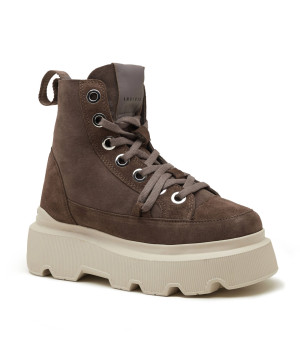 INUIKII Botki na platformie Matilda | shearling | zamsz | wełna