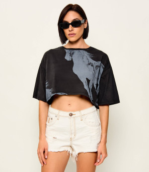 One Teaspoon T-shirt Wild Horses | Cropped Fit