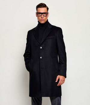 BOSS BLACK Wełniany płaszcz H-Hyde-264 | z dodatkiem kaszmiru