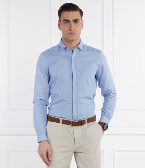 HUGO Koszula Ketran | Slim Fit | z dodatkiem lnu
