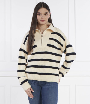 Tommy Hilfiger Sweter CO CARDI STITCH 1/2 ZIP SWT | Loose fit