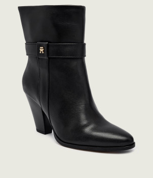 Tommy Hilfiger Skórzane botki na słupku