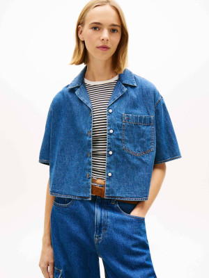 Tommy Jeans Jeansowa koszula Chambray | Loose fit