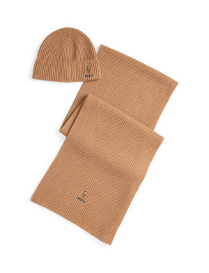 POLO RALPH LAUREN Wełniany szal + czapka