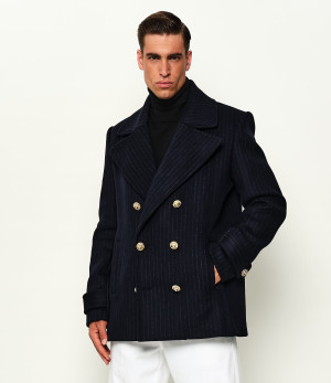 Balmain Wełniany płaszcz