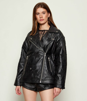One Teaspoon Skórzana ramoneska BIKER BOYFRIEND | Oversize fit