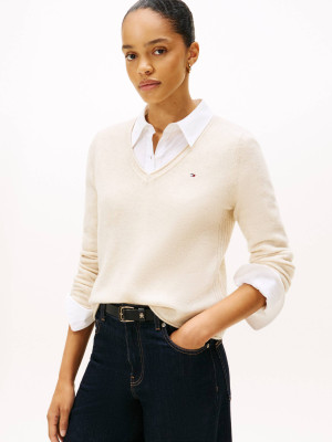 Tommy Hilfiger Wełniany sweter | Regular Fit