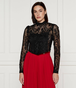 TWINSET Koronkowa bluzka | Cropped Fit