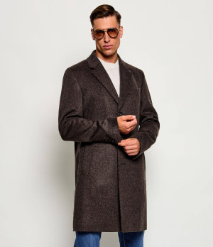 BOSS BLACK Wełniany płaszcz H-Hyde-264 | z dodatkiem kaszmiru