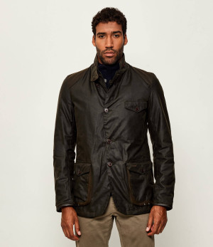 Barbour Kurtka Beacon | Slim Fit | z dodatkiem skóry