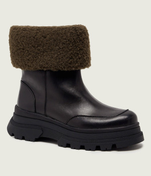 BOSS BLACK Skórzane botki Foster | regular waist