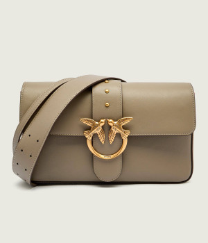 Pinko Skórzana torebka na ramię LOVE ONE CLASSIC SLOUCHY