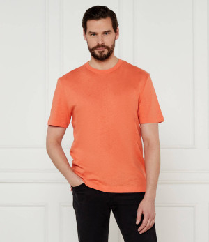 BOSS BLACK T-shirt H-Taut 28 | Regular Fit | z dodatkiem lnu