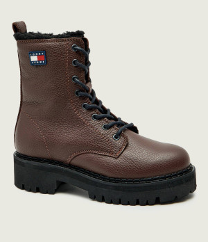 Tommy Jeans Skórzane botki | shearling