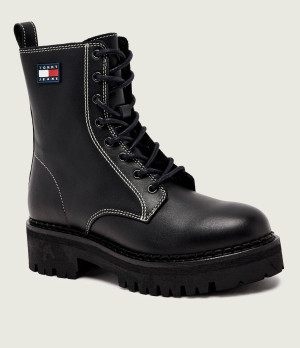 Tommy Jeans Skórzane botki na platformie
