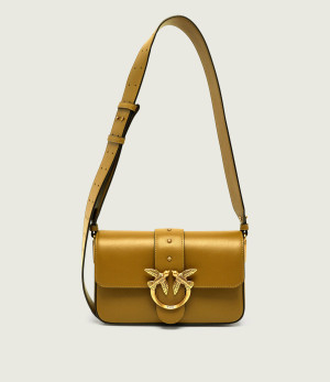 Pinko Skórzana torebka na ramię LOVE ONE MINI SLOUCHY