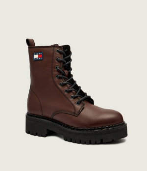 Tommy Jeans Skórzane botki na platformie