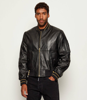 Versace Jeans Couture Skórzana kurtka bomber | Regular Fit