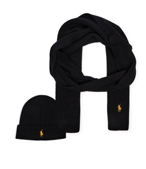 POLO RALPH LAUREN Wełniany szal + czapka
