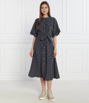 Tommy Hilfiger Sukienka z paskiem AMD VIS CREPE SS
