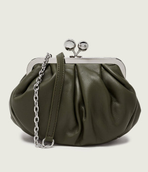 Weekend MaxMara Skórzana listonoszka/kopertówka Prati Pasticcino