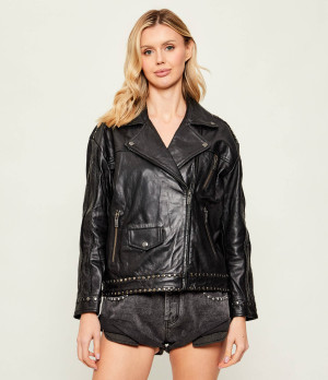 One Teaspoon Skórzana kurtka BIKER | Oversize fit
