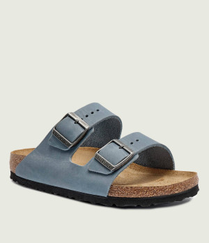 Birkenstock Skórzane klapki Arizona SFB LEOI | narrow fit