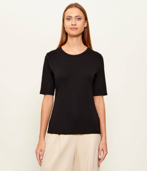 BOSS BLACK T-shirt EVYTA | Slim Fit | z dodatkiem jedwabiu