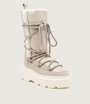 INUIKII Śniegowce Endurance Cozy | skóra | shearling | wełna