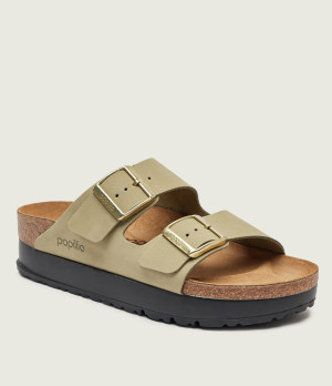 Birkenstock Klapki Arizona Flex Platform | Birkenstock x Papillio | zamsz | narrow fit