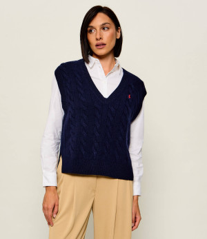 POLO RALPH LAUREN Wełniana kamizelka | Loose fit | z dodatkiem kaszmiru
